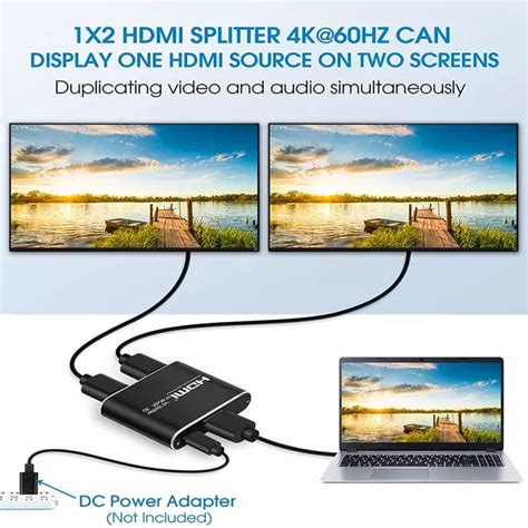 Hdmi Splitter 1x2 För 2 Skärmar 3d4k1080p