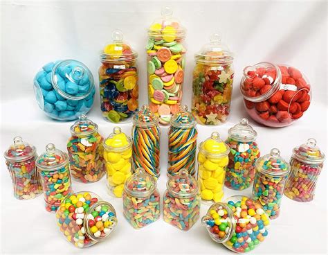 Truly Sweet Candy 19 Empty Plastic Sweet Jars For Retro Victorian Sweet