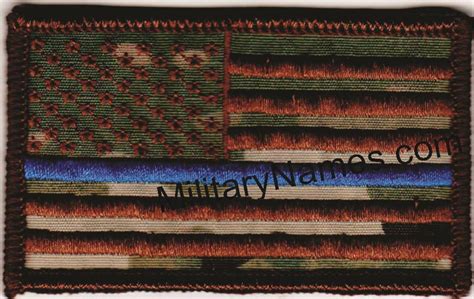 Ocp Spice Brown Thread Thin Blue Line American Flags With Hook Fastener