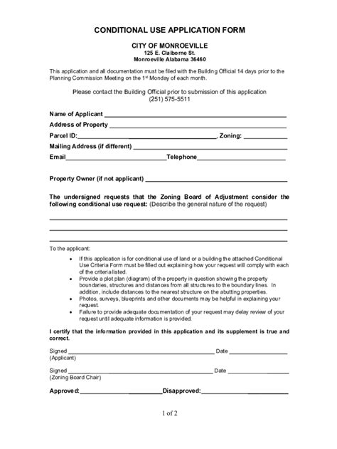 Fillable Online Conditional Use Application Form Fax Email Print