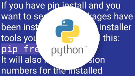 How To List All Installed Packages And Their Versions In Python Youtube