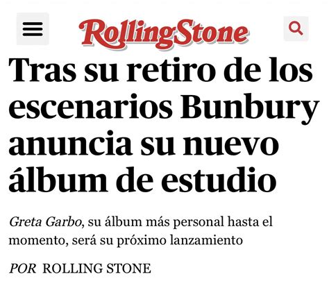 Enrique Bunbury On Twitter Bunbury Ha Anunciado Su Pr Ximo Lbum De