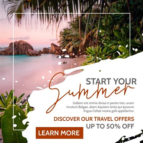 Copy Of Summer Vacation Advertisement Instagram Post Postermywall