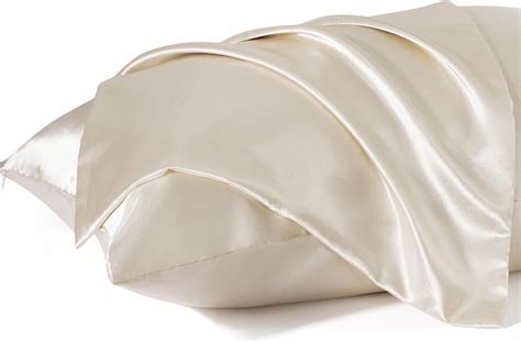 Amazon Bedsure Satin Pillowcase For Hair Beige Satin Pillow