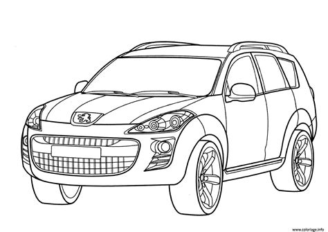 Coloriage Voiture Peugeot 9 JeColorie