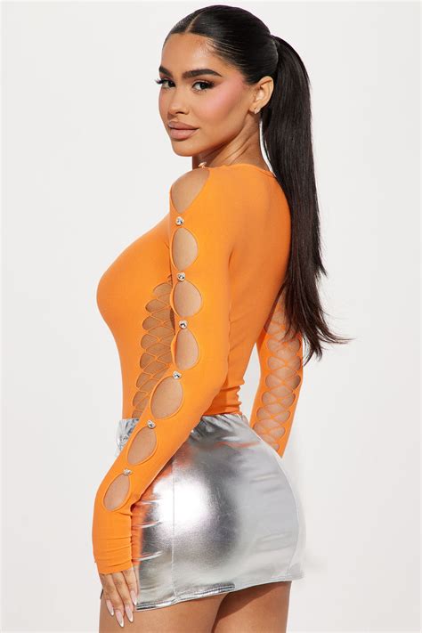 Life Of Sin Seamless Bodysuit Orange Fashion Nova Bodysuits Fashion Nova