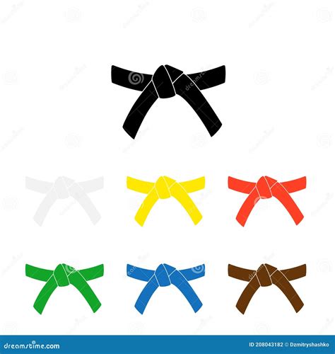 Karate Belt Glyph Icon Clipart Image Vector Illustration