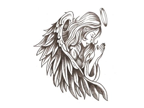 Angel Kneeling Tattoo - ClipArt Best