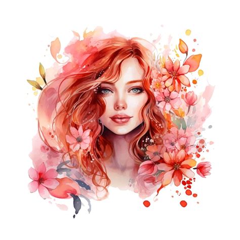 Retrato De Una Ni A Rodeada De Flores Ilustraci N De Pintura De