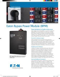 Eaton Bypass Power Module Bpm Applied Power Systems