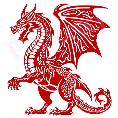 Y Ddraig Goch Svg Welsh Dragon Svg  Png Pdf Svg For Etsy