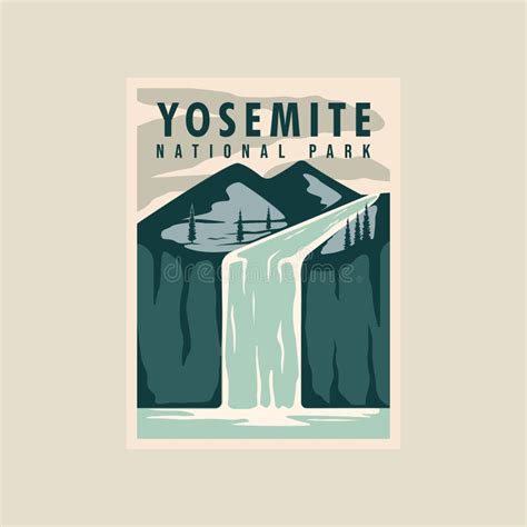 Yosemite National Park Poster Vector Illustration Template Graphic