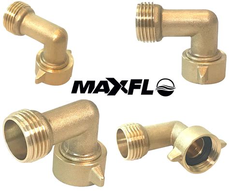 Buy MAXFLO Hose Adapter Garden Hose Elbow Connector 90 Degree Brass