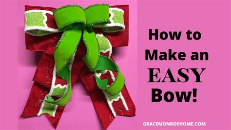 Easy Bow Tutorial Grace Monroe Home