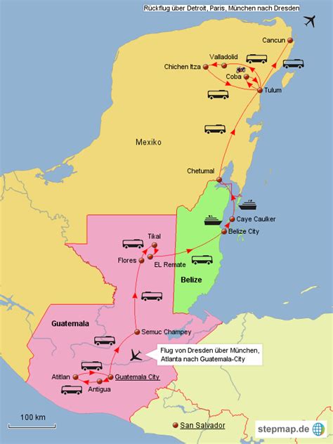 Stepmap Guatemala Belize Mexiko Landkarte F R Nordamerika