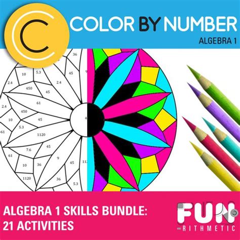 Algebra Color By Number Skills Bundle Activities Funrithmetic