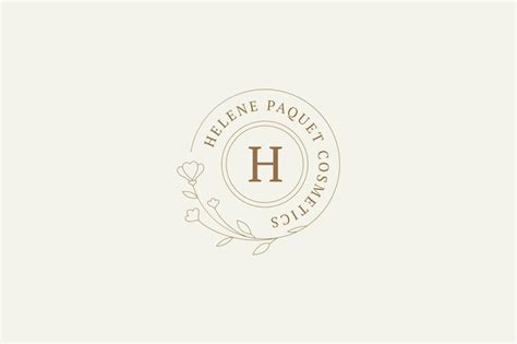 Premium Psd Organic Wildflower Floral Circle Logo Monogram With