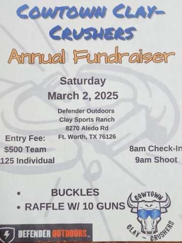 Cowtown Clay Crushers Clay Shoot Defender Outdoors