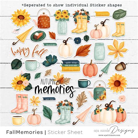 Fall Digital Stickers Fall Clipart Digital Stickers Autumn Stickers Fall Digital Clipart