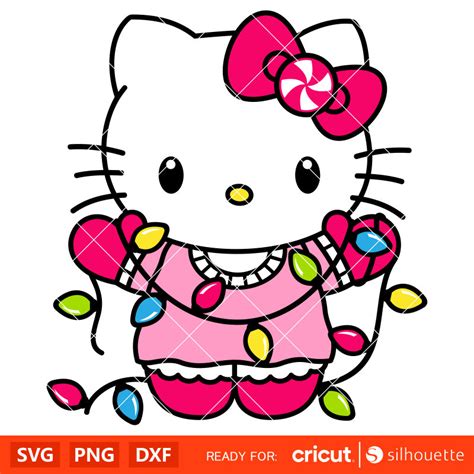 Hello Kitty Christmas Lights Svg Christmas Svg Sanrio Christmas Svg Kawaii Svg Cricut