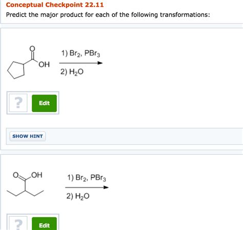 Solved Conceptual Checkpoint Predict The Major Product Chegg