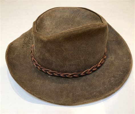 Vintage Signed Henschel Men S Western Hat Brown S Gem