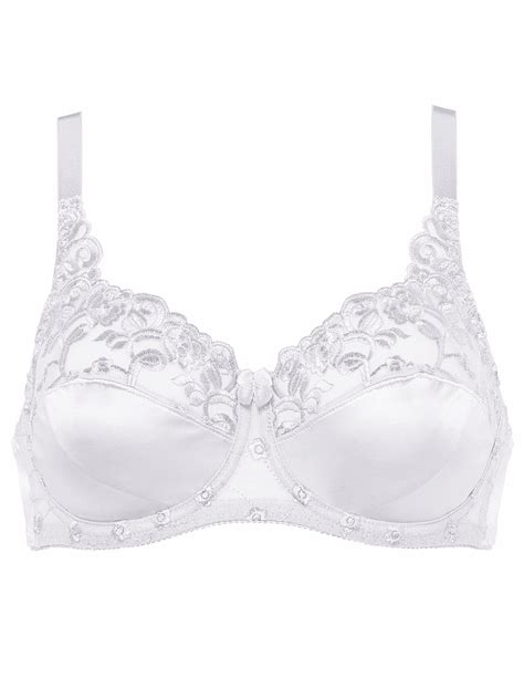 Naturana Naturana White Floral Lace Underwired Satin Bra Size 34 To 44 B C D Dd