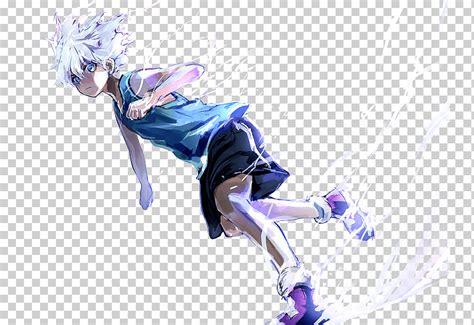 Killua zoldyck gon css anime rendering hunter hunter anime púrpura