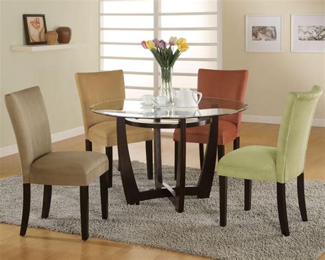 Continental Dark Brown 5 Piece Round Glass Dining Set Cb Furniture