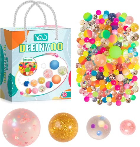 Deeinyoo 250pcs Bouncy Balls Small Bounce Balls With T