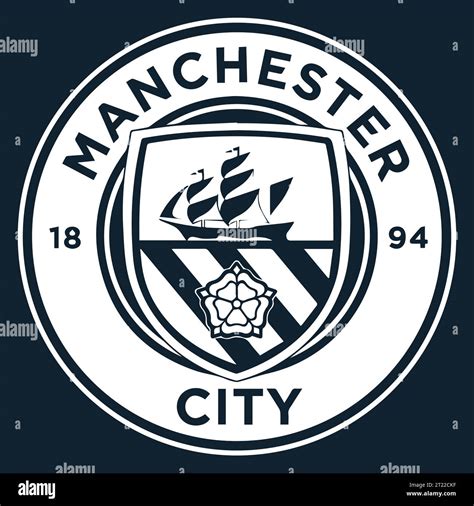 Manchester City Fc White Logo English Professional Football League System Vector Illustration