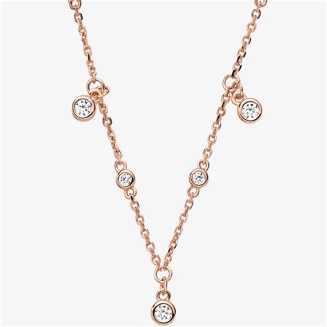 Emporio Armani Sentimental Rose Gold Tone Cubic Zirconia Necklace