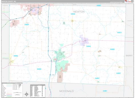 Newton County Mo Wall Map Premium Style By Marketmaps Mapsales