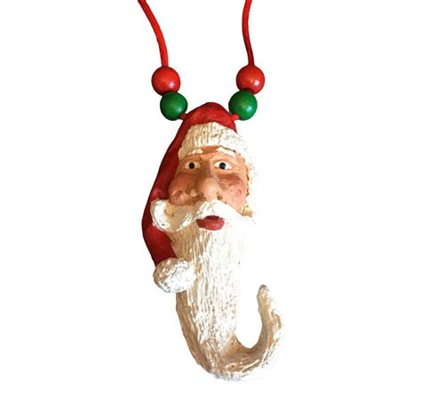 S Handmade Hand Painted Santa Clause Necklace Etsy