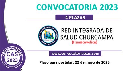 Convocatoria Red De Salud Churcampa Cas Plazas Obstetricia