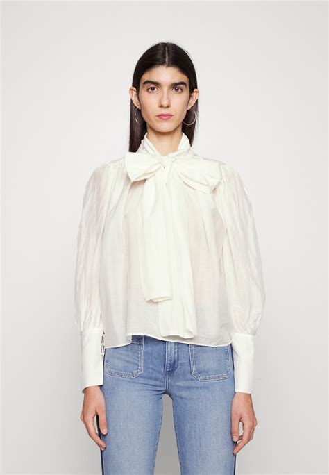 Banana Republic Tie Neck Blouse Blusa Snow Day Blanco Zalando Es