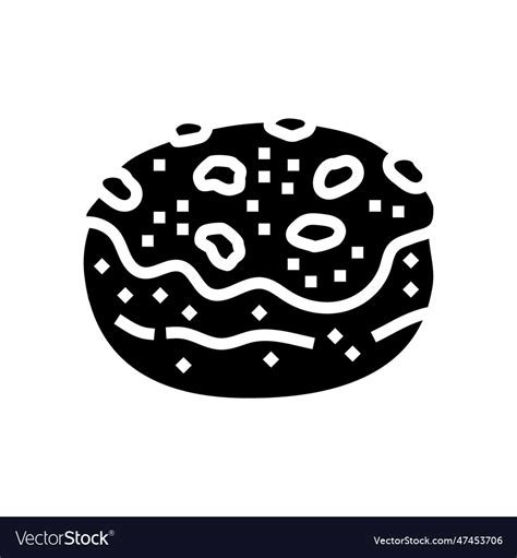 Sweet Bun Food Meal Glyph Icon Royalty Free Vector Image