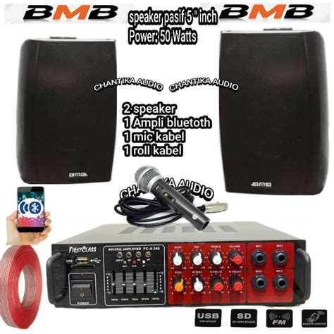 Jual Paket Karaoke Bmb Original Speaker Inch Dan Ampli Bluetooth