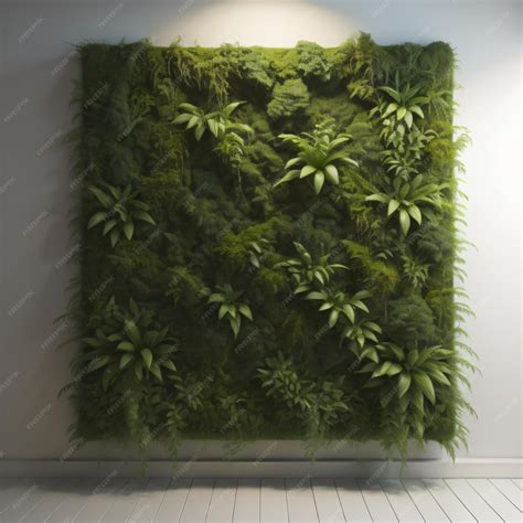 Premium Photo | A green wall with a plant on it