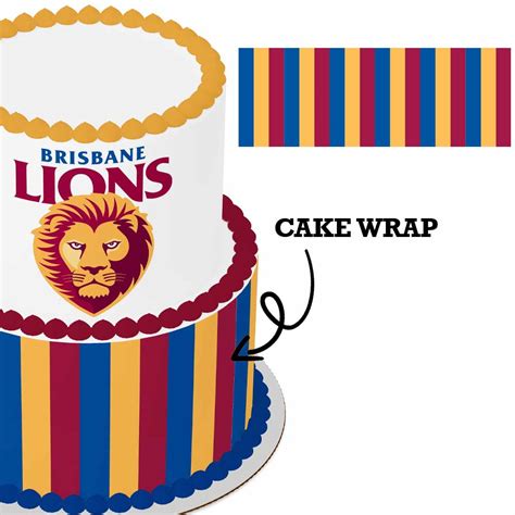 Cake Wrap Afl Brisbane Lions Edible Cake Toppers