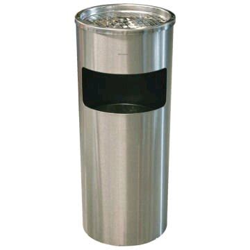 Jual TEMPAT SAMPAH STAINLESS DENGAN ASBAK DUST BIN ROUND ASHTRAY