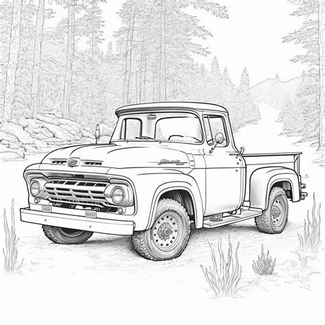 Premium Photo | Vintage car coloring page black and white for coloring book