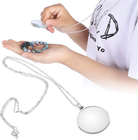 Magnifying Glass Pendant Portable 5x Magnifer Monocle Glass Lens Loupe Necklace Magnifying