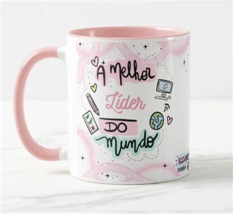 Caneca A Melhor L Der Do Mundo Int Rosa Elo Produtos Especiais