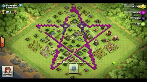 Clash Of Clan Star Shape Base Youtube