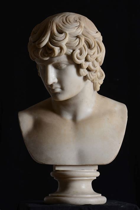 Antinoo Busto In Marmo Bianco Scultore Neoclassico Del Xix Secolo