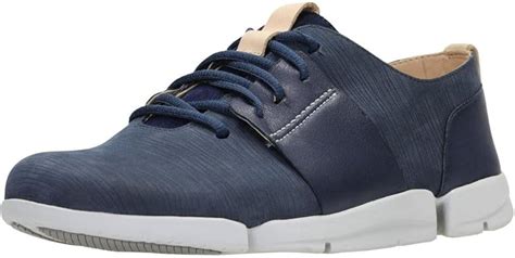 Clarks Tri Caitlin Womens Wide Lace Up Trainers 75 Navy Uk