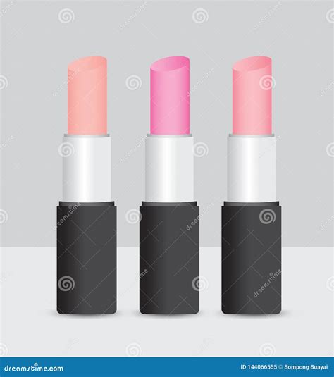 Set Of Color Lipsticks Vector Illustration Cosmetics Beauty Makeup