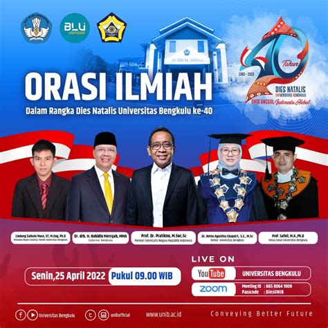 Orasi Ilmiah Dan Acara Puncak Dies Natalis Universitas Bengkulu Ke 40