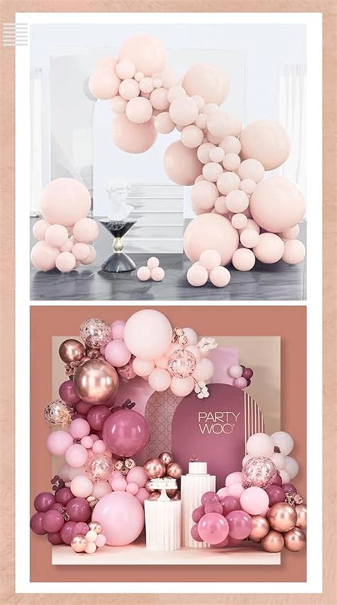 Amazon PartyWoo Pale Pink Balloons 100 Pcs And Dusty Rose Balloon